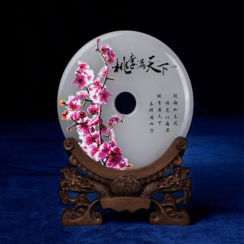 玉平安扣-桃李滿天下-圖案及logo可任意定制