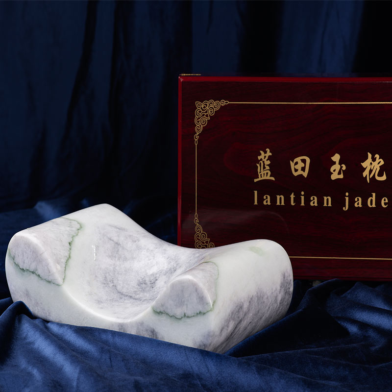 玉石枕頭-頸椎枕-藍田玉枕頭
